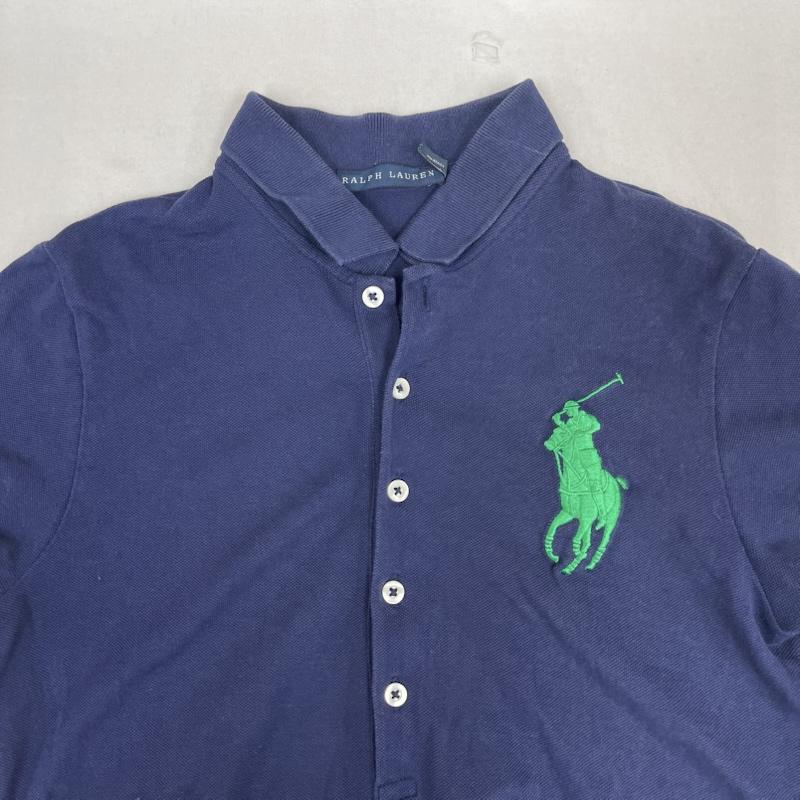 ラルフローレン RALPHLAUREN ポロシャツ 半袖 ビッグポニー ロゴ刺繍 半袖 ポロシャツ M 紺 / ネイビー / navy レディース USED 古着 中古 50162127