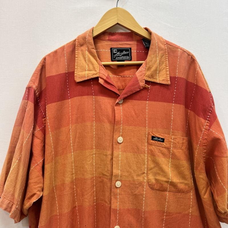 カールカナイ KARL KANI シャツ、ブラウス 半袖 90s-00s チェック 開襟シャツ ビッグサイズ XXL 橙 / オレンジ / orange メンズ USED 古着 中古 50162132