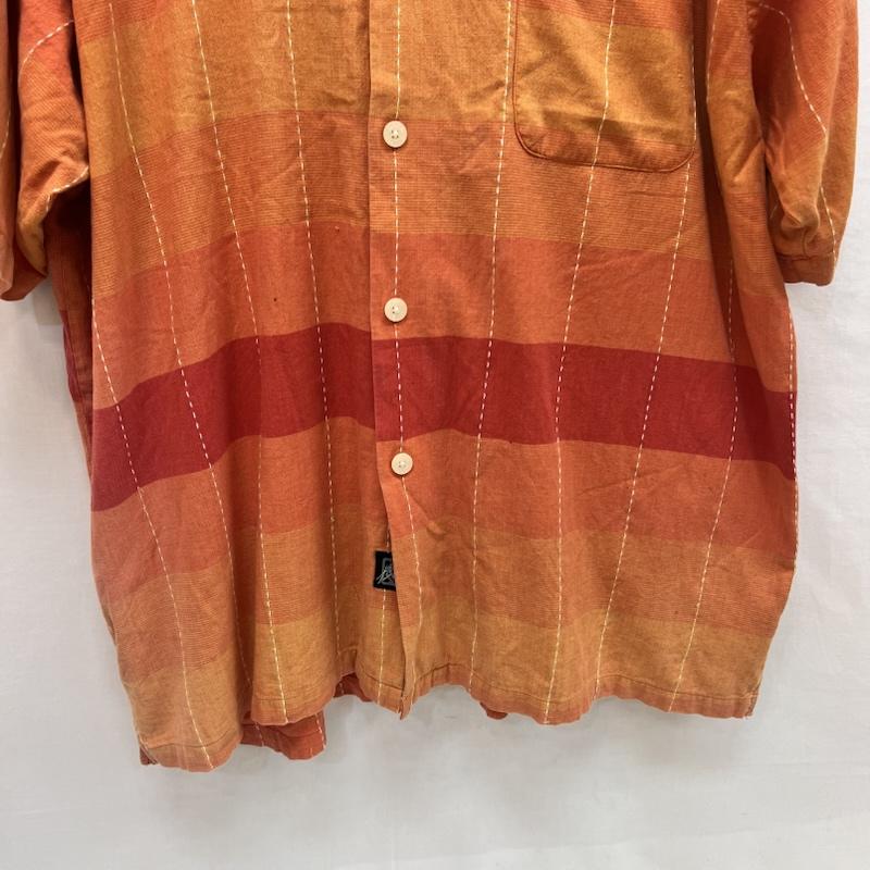 カールカナイ KARL KANI シャツ、ブラウス 半袖 90s-00s チェック 開襟シャツ ビッグサイズ XXL 橙 / オレンジ / orange メンズ USED 古着 中古 50162132