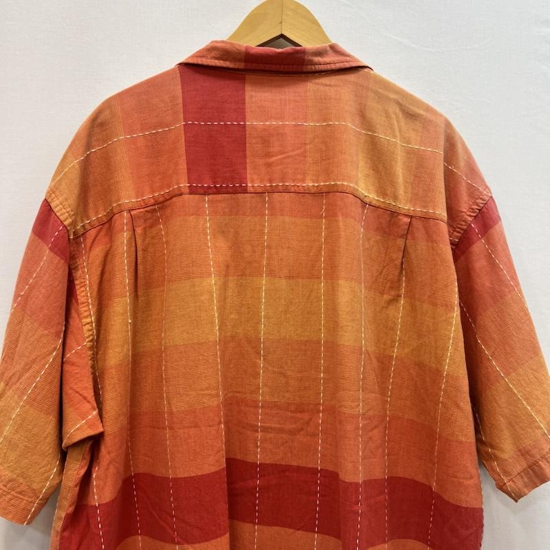 カールカナイ KARL KANI シャツ、ブラウス 半袖 90s-00s チェック 開襟シャツ ビッグサイズ XXL 橙 / オレンジ / orange メンズ USED 古着 中古 50162132