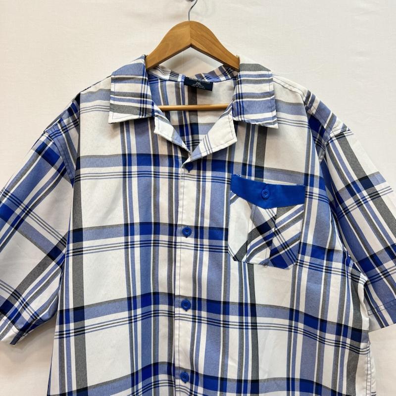 古着 USED シャツ、ブラウス 半袖 90s-00s GODBODY COLLECTION チェック 開襟シャツ XXL 青 / ブルー / blue メンズ USED 古着 中古 50162135