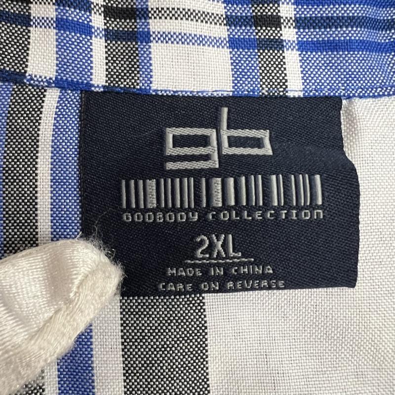 古着 USED シャツ、ブラウス 半袖 90s-00s GODBODY COLLECTION チェック 開襟シャツ XXL 青 / ブルー / blue メンズ USED 古着 中古 50162135