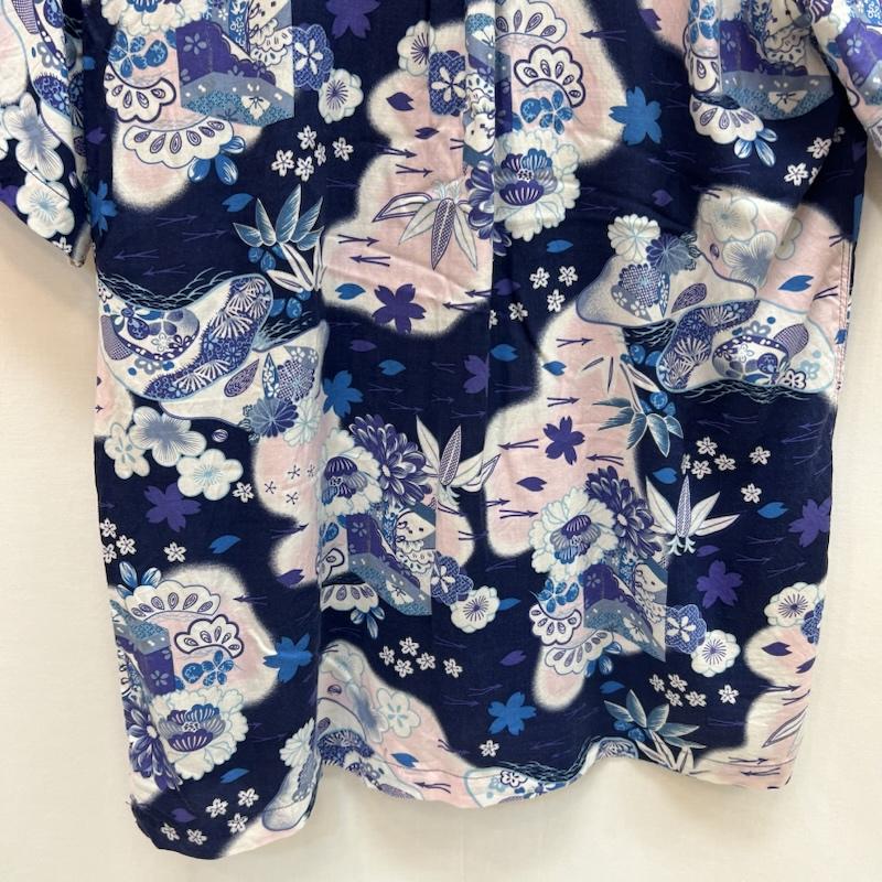 ホシヒメ HOSHIHIME シャツ、ブラウス 半袖 和柄 レーヨン アロハシャツ L 紺 / ネイビー / navy メンズ USED 古着 中古 50162138