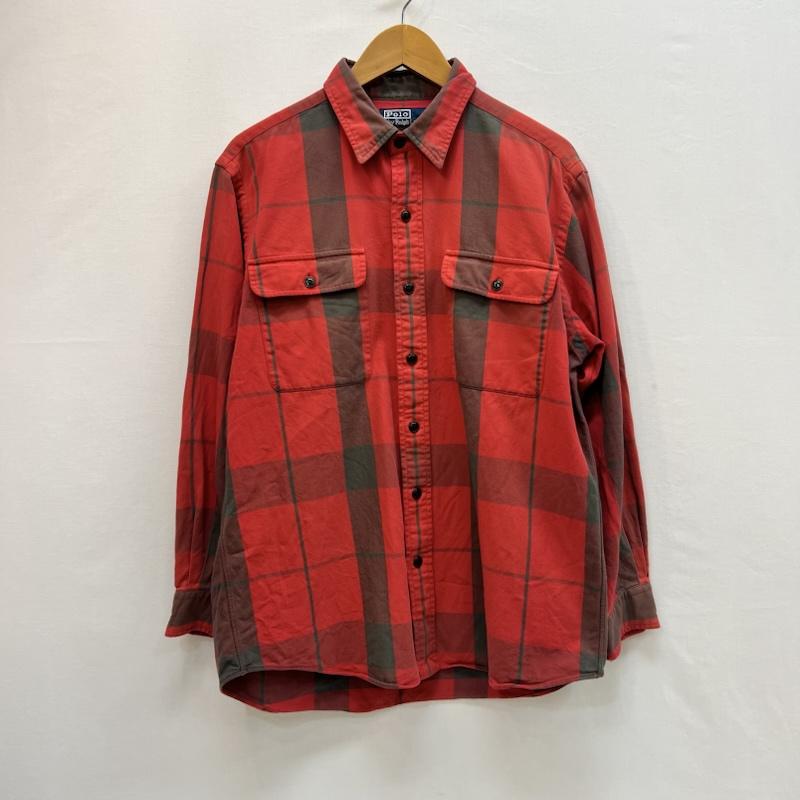 ポロバイラルフローレン Polo by RALPH LAUREN シャツ、ブラウス 長袖 90s SPORT WHITFIELD チェック ワークシャツ M 赤 / レッド / red メンズ USED 古着 中古 50162139