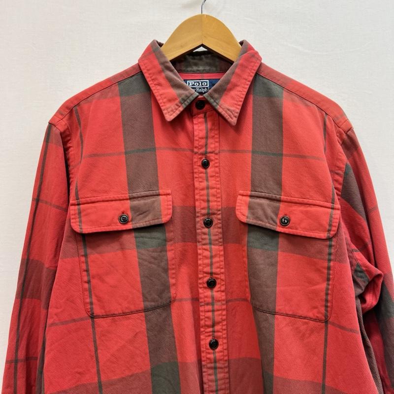 ポロバイラルフローレン Polo by RALPH LAUREN シャツ、ブラウス 長袖 90s SPORT WHITFIELD チェック ワークシャツ M 赤 / レッド / red メンズ USED 古着 中古 50162139