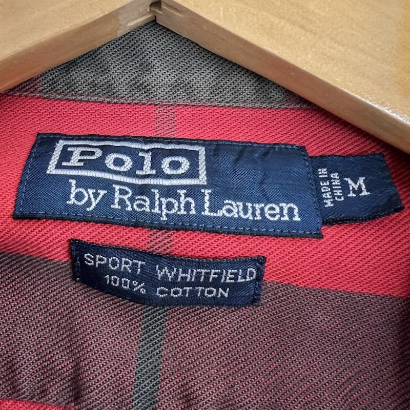 ポロバイラルフローレン Polo by RALPH LAUREN シャツ、ブラウス 長袖 90s SPORT WHITFIELD チェック ワークシャツ M 赤 / レッド / red メンズ USED 古着 中古 50162139