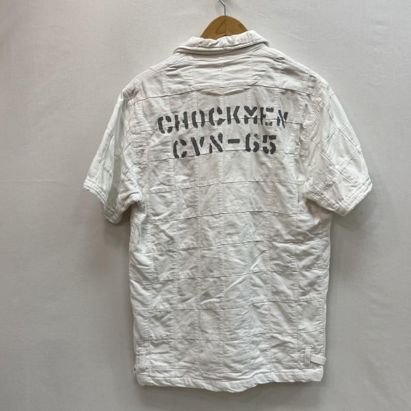 アヴィレックス AVIREX シャツ、ブラウス 半袖 USN パッチワーク シャツ L 白 / ホワイト / white メンズ USED 古着 中古 50162140