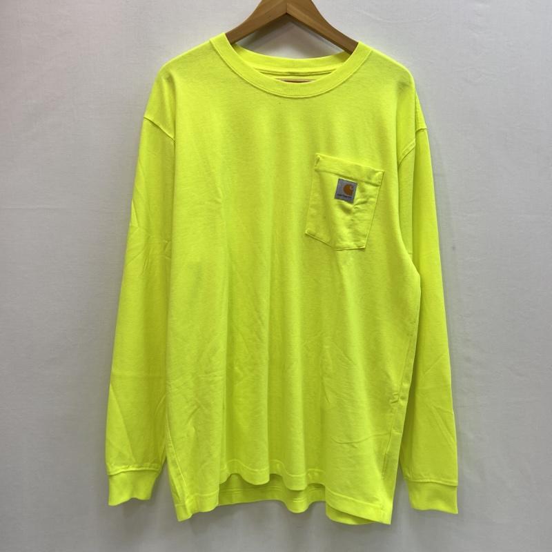 カーハート Carhartt Tシャツ 長袖 ワンポイントロゴ ポケット付 ロンT L 黄 / イエロー / yellow メンズ USED 古着 中古 50162141
