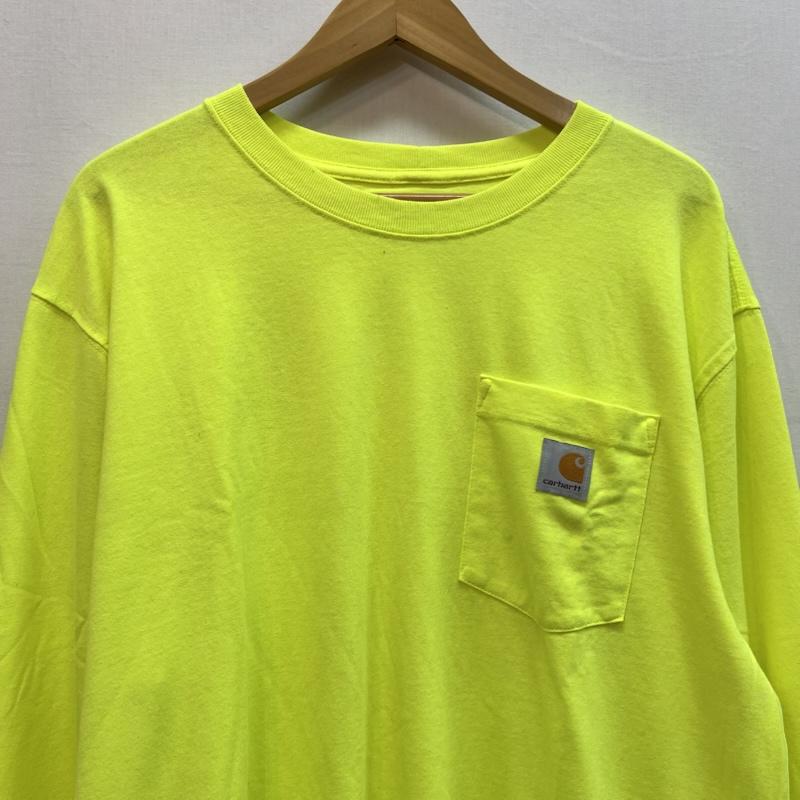 カーハート Carhartt Tシャツ 長袖 ワンポイントロゴ ポケット付 ロンT L 黄 / イエロー / yellow メンズ USED 古着 中古 50162141