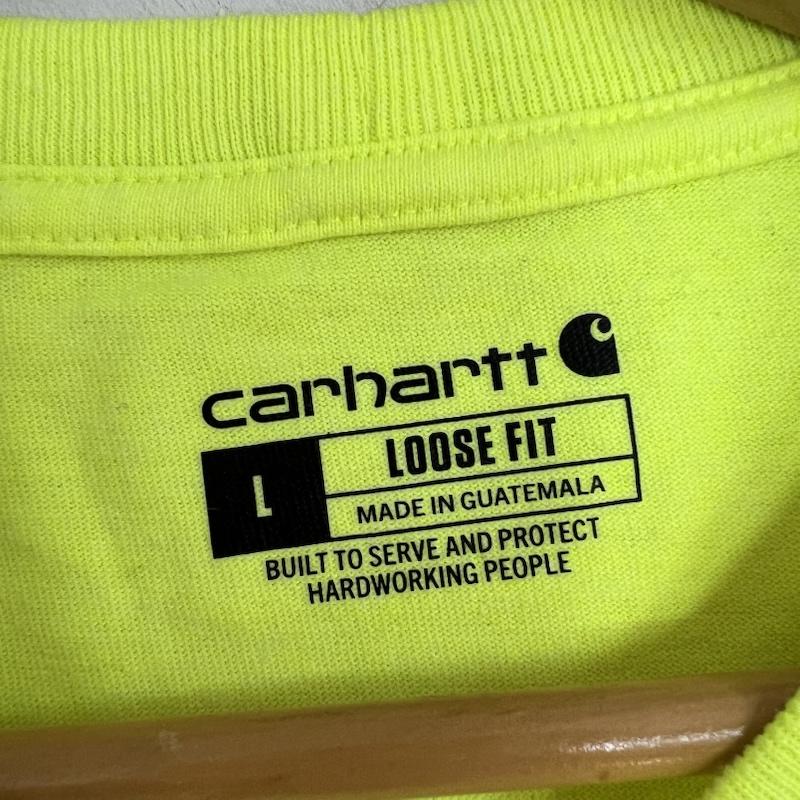 カーハート Carhartt Tシャツ 長袖 ワンポイントロゴ ポケット付 ロンT L 黄 / イエロー / yellow メンズ USED 古着 中古 50162141