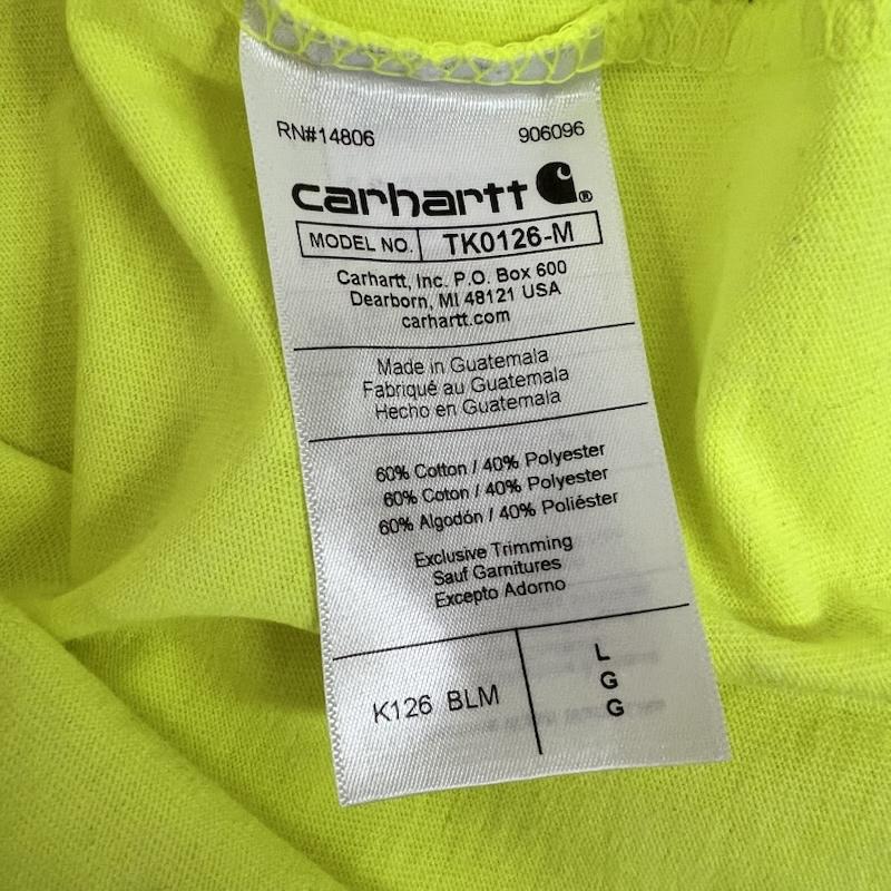 カーハート Carhartt Tシャツ 長袖 ワンポイントロゴ ポケット付 ロンT L 黄 / イエロー / yellow メンズ USED 古着 中古 50162141