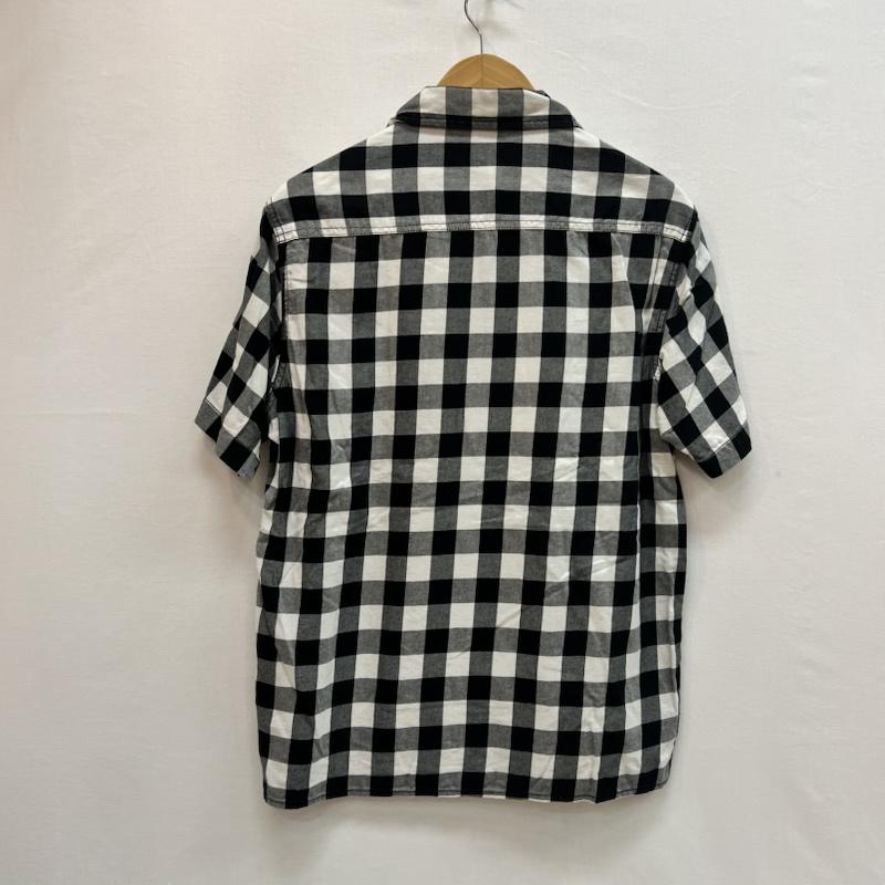 カーハート Carhartt シャツ、ブラウス 半袖 チェック フルジップ 半袖 ワークシャツ ワッペン M 白 / ホワイト / white X 黒 / ブラック / black メンズ USED 古着 中古 50162144