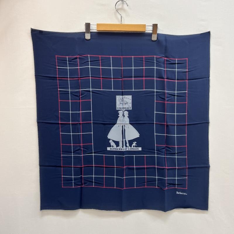 バーバリーズ BURBERRYS ファッション小物 スカーフ、ポケットチーフ ヴィンテージ シルク スカーフ - 紺 / ネイビー / navy レディース USED 古着 中古 50162151