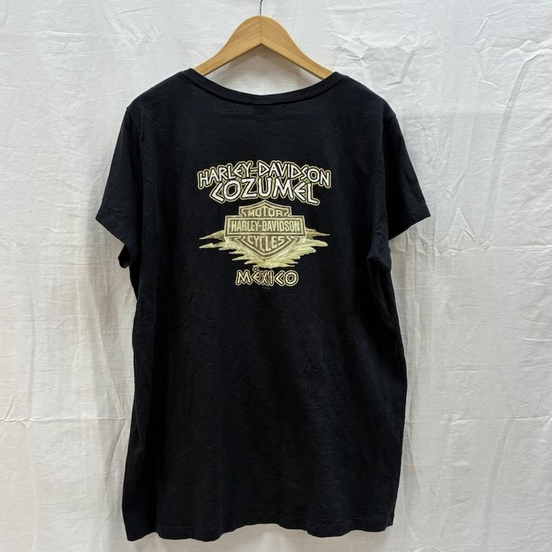 ハーレーダビッドソン Harley-Davidson Tシャツ 半袖 イグアナ シールド 両面 プリント 2015 Vネック Tシャツ XL レディース USED 古着 中古 50162169