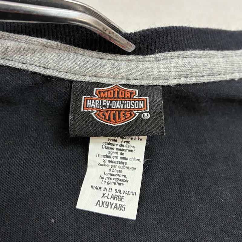 ハーレーダビッドソン Harley-Davidson Tシャツ 半袖 イグアナ シールド 両面 プリント 2015 Vネック Tシャツ XL レディース USED 古着 中古 50162169