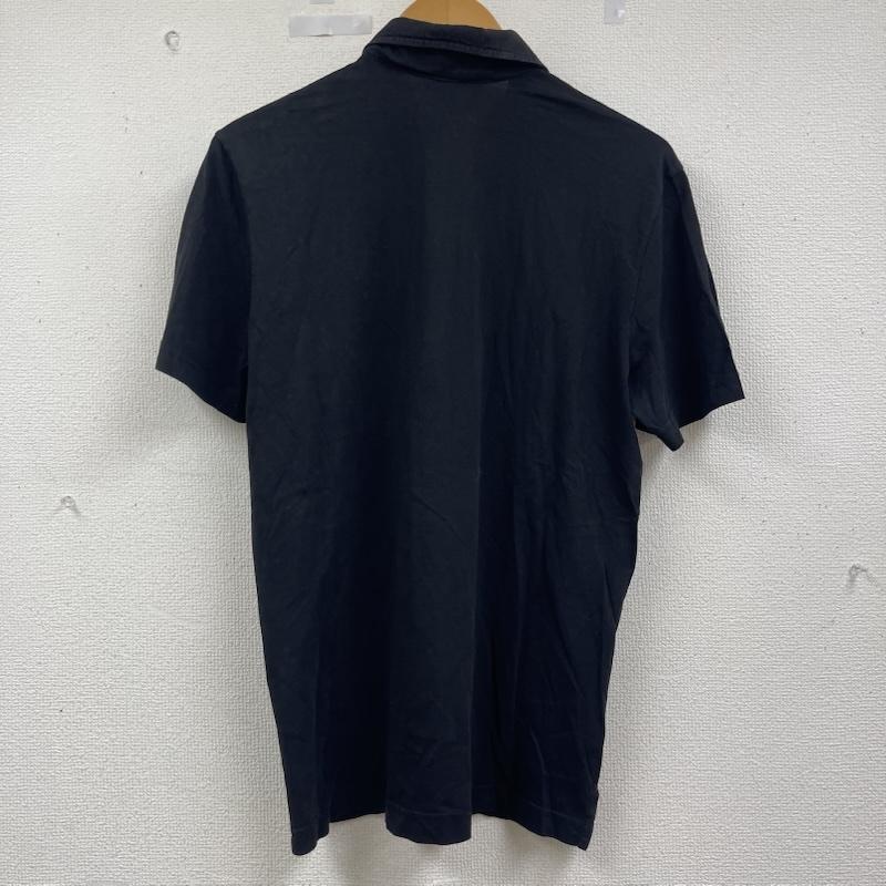 ヴェルサーチ VERSACE ポロシャツ 半袖 ブランド ロゴ プリント ハーフジップ コットン ポロシャツ S 黒 / ブラック / black メンズ USED 古着 中古 50162172