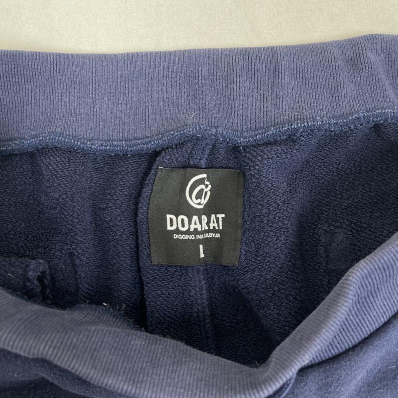 ドゥアラット DOARAT パンツ ワークパンツ、ペインターパンツ 日本製 パッチ プリント スウェット ジョガー パンツ L 紺 / ネイビー / navy メンズ USED 古着 中古 50162177