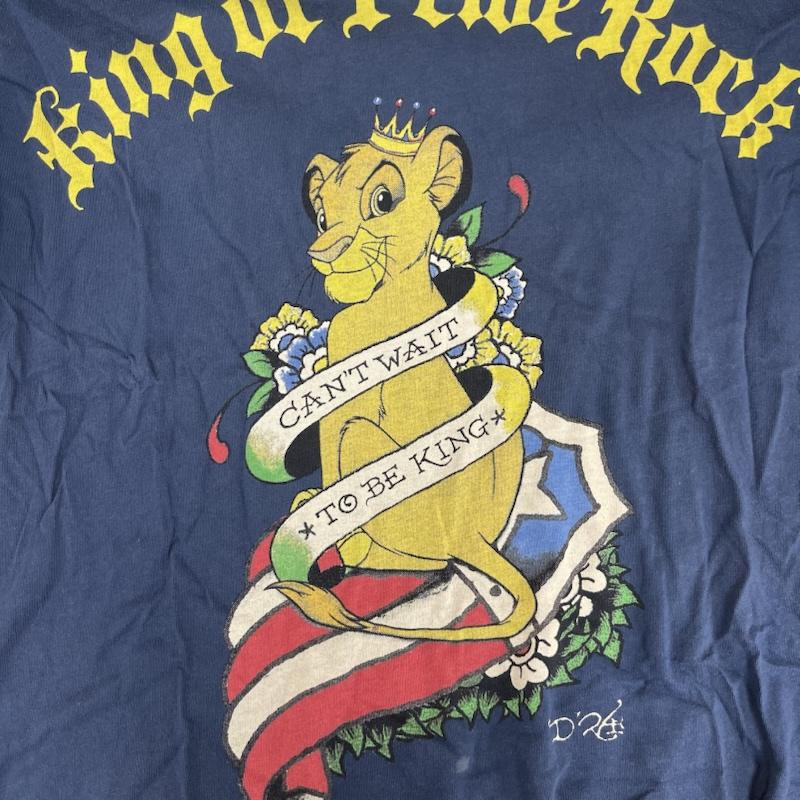 エドハーディー Ed Hardy Tシャツ 半袖 ディズニー コラボ ライオン キング プリント ヴィンテージ Tシャツ M 紺 / ネイビー / navy メンズ USED 古着 中古 50162180