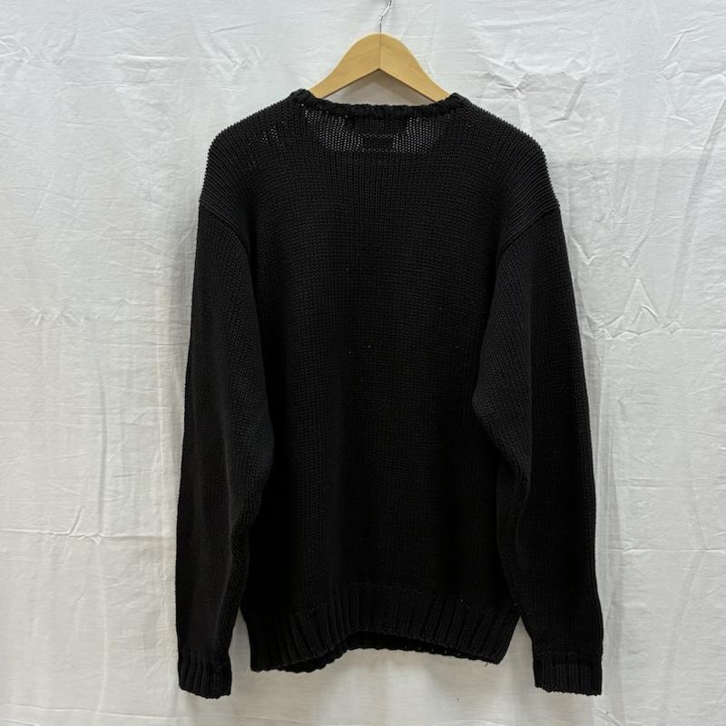 ポロバイラルフローレン Polo by RALPH LAUREN ニット、セーター 長袖 90s シールド ロゴ クルーネック プルオーバー コットン ニット セーター M メンズ USED 古着 中古 50162182