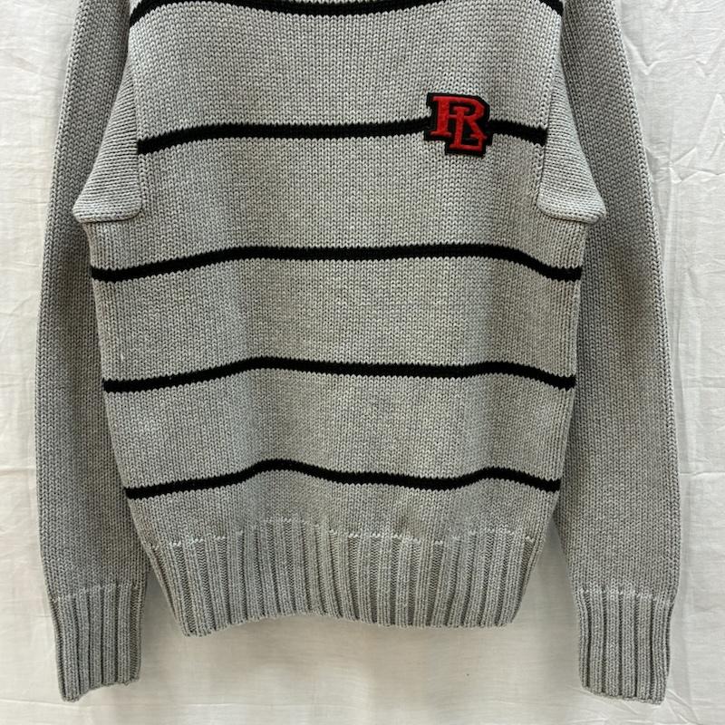 ラルフローレン RALPHLAUREN ニット、セーター 長袖 POLO SPORT ポロスポーツ RL ロゴ ワッペン ボーダー コットン ニット セーター M メンズ USED 古着 中古 50162184