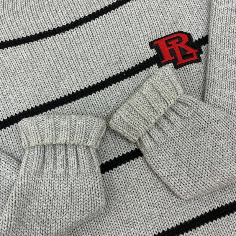 ラルフローレン RALPHLAUREN ニット、セーター 長袖 POLO SPORT ポロスポーツ RL ロゴ ワッペン ボーダー コットン ニット セーター M メンズ USED 古着 中古 50162184