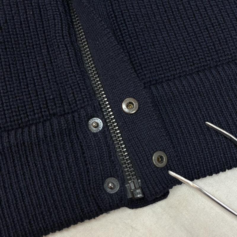 ダブルアールエル ラルフローレン RRL RALPH LAUREN ニット、セーター 長袖 90s 三ツ星タグ ショールカラー 比翼 ウール ジップ カーディガン ドライバーズ ニット セーター XS メンズ USED 古着 中古 50162187