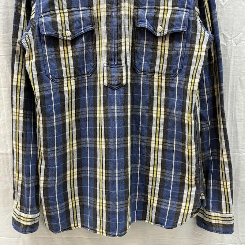 ラルフローレン RALPHLAUREN シャツ、ブラウス 長袖 POLO SPORT ポロスポーツ ハーフジップ プルオーバー チンスト コットン チェック シャツ M メンズ USED 古着 中古 50162188