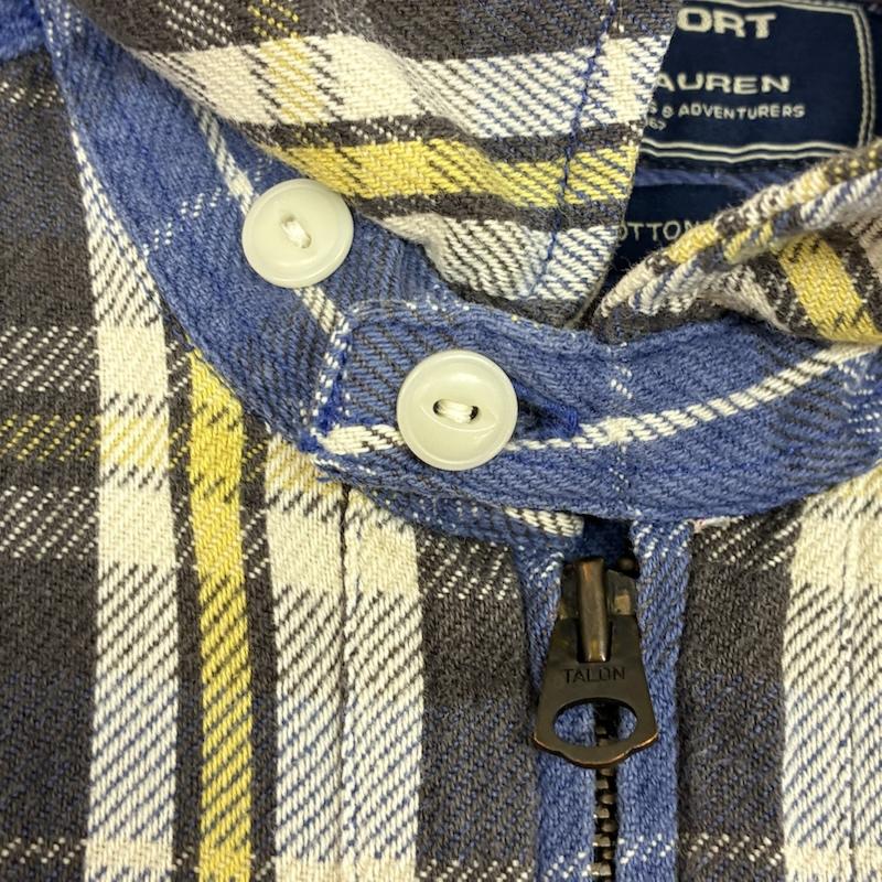 ラルフローレン RALPHLAUREN シャツ、ブラウス 長袖 POLO SPORT ポロスポーツ ハーフジップ プルオーバー チンスト コットン チェック シャツ M メンズ USED 古着 中古 50162188