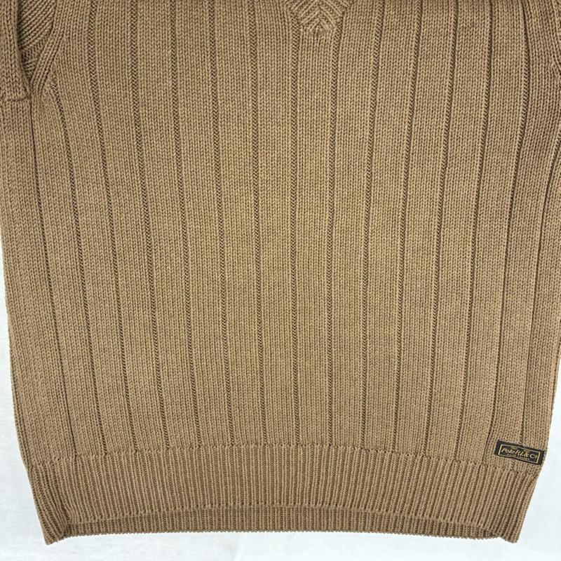 ポロバイラルフローレン Polo by RALPH LAUREN ニット、セーター 長袖 エルボーパッチ Vネック プルオーバー リブ ニット コットン セーター 裾ロゴ M メンズ USED 古着 中古 50162189