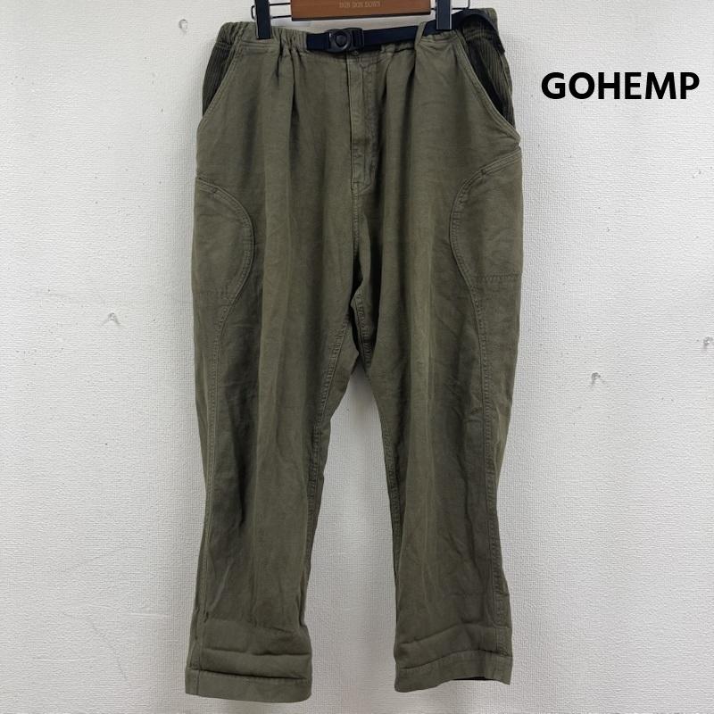 ゴーヘンプ GOHEMP パンツ ワークパンツ、ペインターパンツ ウェビングベルト コーデュロイ切替 カーゴ パンツ L オリーブグリーン / オリーブグリーン / メンズ USED 古着 中古 50162197