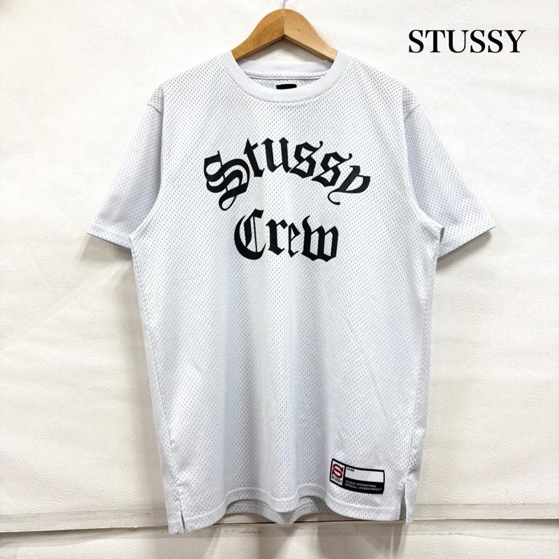 ステューシー STUSSY Tシャツ 半袖 メッシュ 半袖 Tシャツ ロゴ プリント 刺繍 CREW MESH JERSEY M ロゴ、文字 X プリント X 刺繍 白 / ホワイト / white X 黒 / ブラック / black メンズ USED 古着 中古 50162206