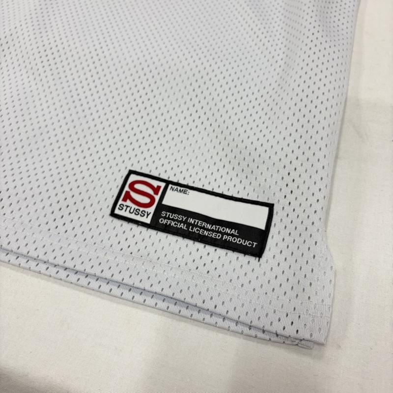 ステューシー STUSSY Tシャツ 半袖 メッシュ 半袖 Tシャツ ロゴ プリント 刺繍 CREW MESH JERSEY M ロゴ、文字 X プリント X 刺繍 白 / ホワイト / white X 黒 / ブラック / black メンズ USED 古着 中古 50162206