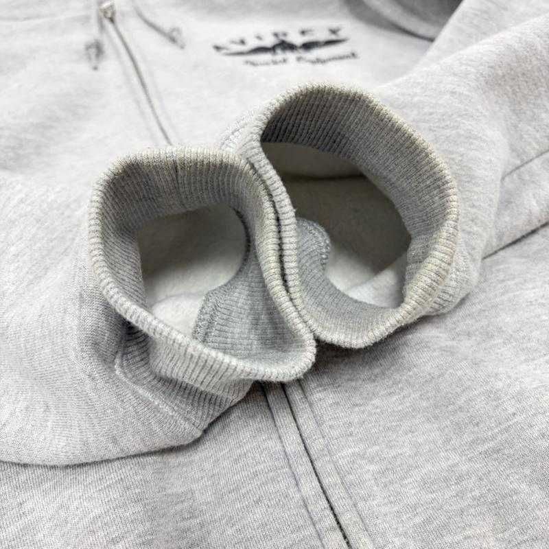 アヴィレックス AVIREX パーカー 長袖 ジップアップ フルジップ パーカー USA ロゴ 刺繍 ワッペン パッチ XL ロゴ、文字 X 刺繍 灰 / グレー / gray X 黒 / ブラック / black メンズ USED 古着 中古 50162207
