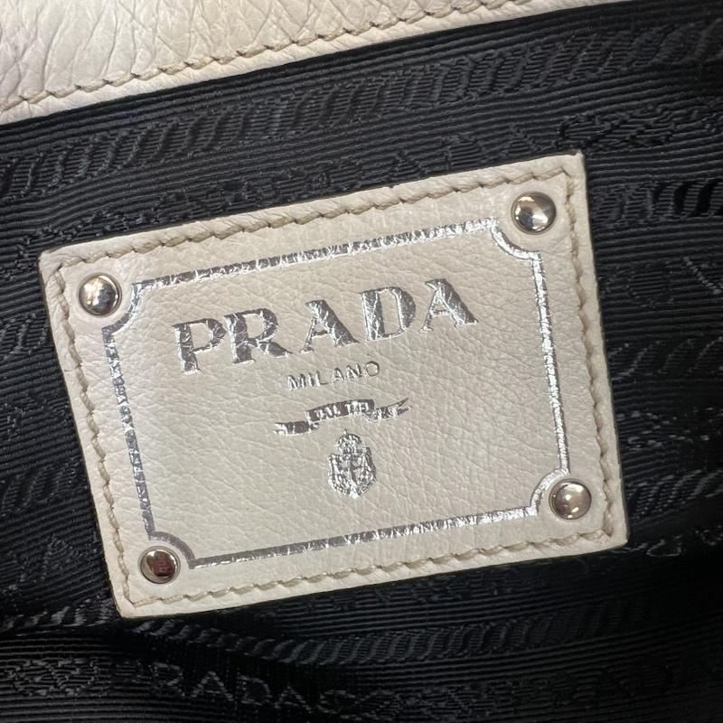 プラダ PRADA トートバッグ トートバッグ VITELLO PHENIX トートバッグ ワンショルダーバッグ レザー - アイボリー / アイボリー / レディース USED 古着 中古 50162209