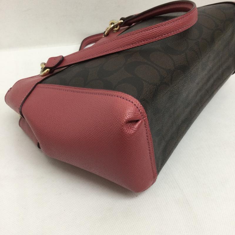 コーチ COACH ハンドバッグ ハンドバッグ コーチ F26139 シグネチャー ハンドバッグ PVC レディース - 総柄 桃 / ピンク / pink レディース USED 古着 中古 50162211