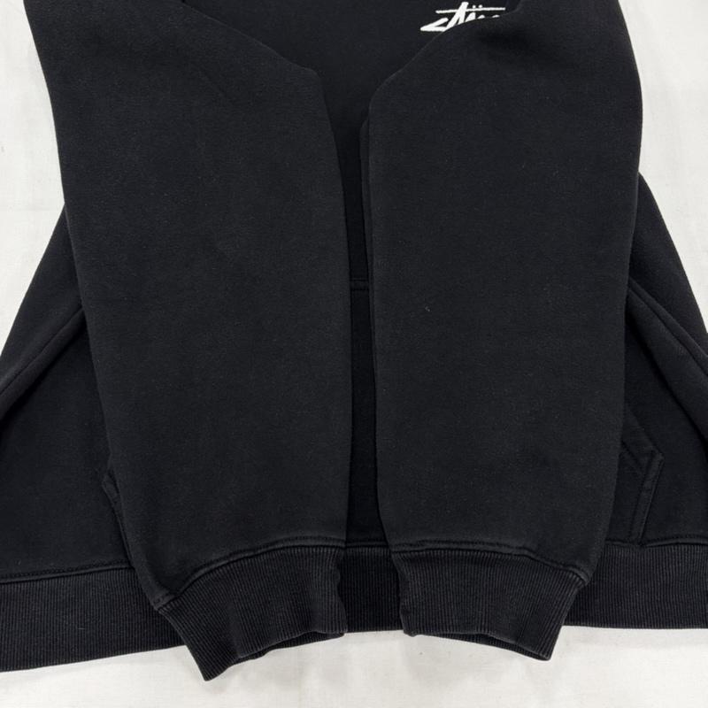 ステューシー STUSSY パーカー 長袖 ワールドツアー 両面 プリント スウェット パーカー フーディー プルオーバー メキシコ製 裏起毛 M ロゴ、文字 X プリント 黒 / ブラック / black X 白 / ホワイト / white メンズ USED 古着 中古 50162214