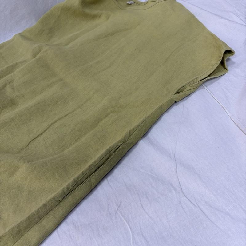 古着 USED ワンピース ロングスカート 蟻工房 工房蟻 リネン100％ 麻 フレンチスリーブワンピース イエロー ワイドシルエット - 無地 黄 / イエロー / yellow レディース USED 古着 中古 50162217
