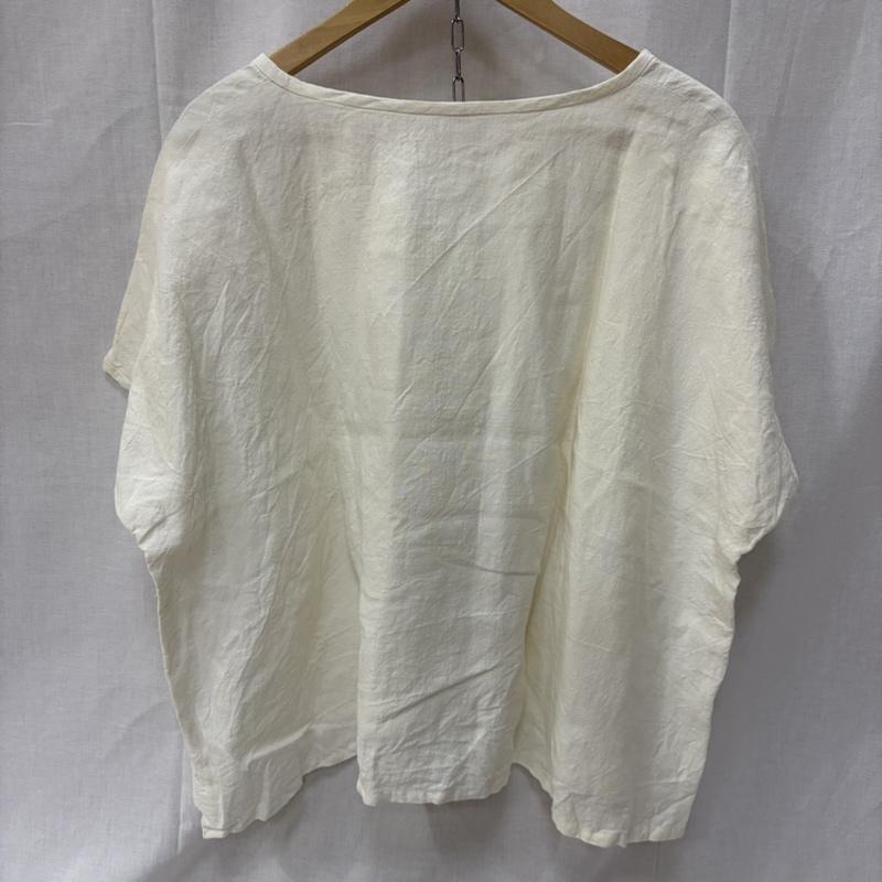 古着 USED シャツ、ブラウス 半袖 工房蟻 蟻工房 リネンブラウス フレンチスリーブ ワイドシルエット white - 無地 白 / ホワイト / white レディース USED 古着 中古 50162218