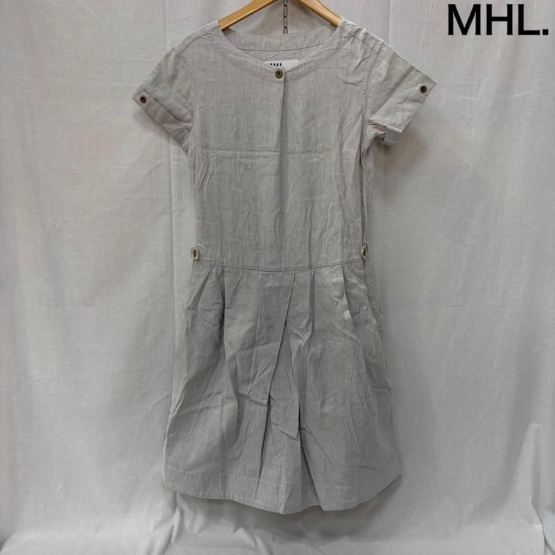 エムエイチエル MHL. ワンピース ミニスカート ウエストマークワンピース リネンコットン グレー 1 無地 灰 / グレー / gray レディース USED 古着 中古 50162229