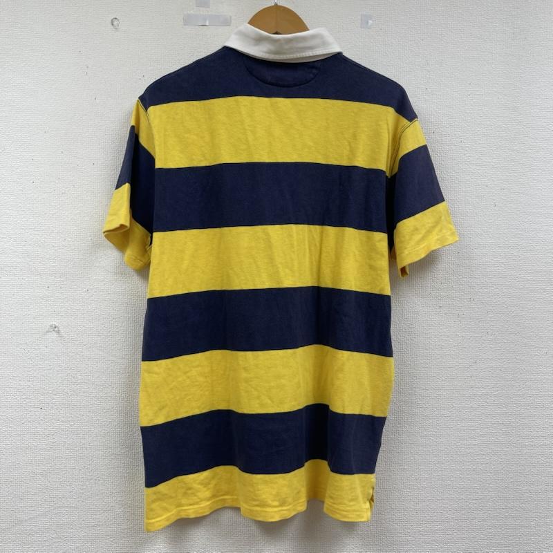 ポロラルフローレン POLO RALPH LAUREN ポロシャツ 半袖 ポニー刺繍 ボーダー柄 ラガーシャツ 半袖 ポロシャツ L 黄 / イエロー / yellow メンズ USED 古着 中古 50162238