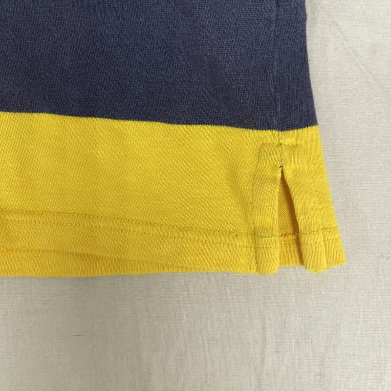 ポロラルフローレン POLO RALPH LAUREN ポロシャツ 半袖 ポニー刺繍 ボーダー柄 ラガーシャツ 半袖 ポロシャツ L 黄 / イエロー / yellow メンズ USED 古着 中古 50162238