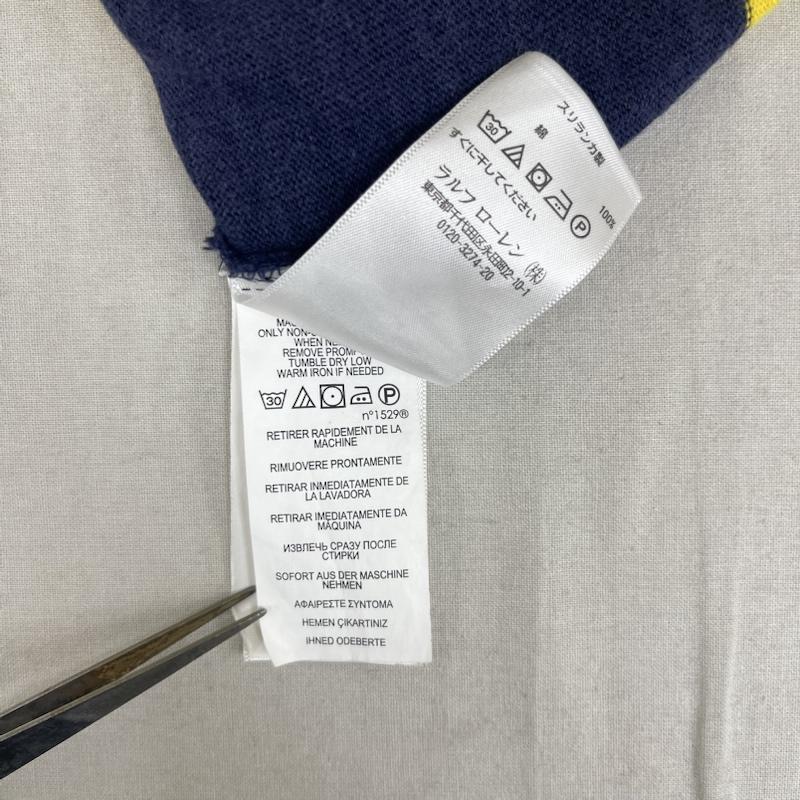 ポロラルフローレン POLO RALPH LAUREN ポロシャツ 半袖 ポニー刺繍 ボーダー柄 ラガーシャツ 半袖 ポロシャツ L 黄 / イエロー / yellow メンズ USED 古着 中古 50162238