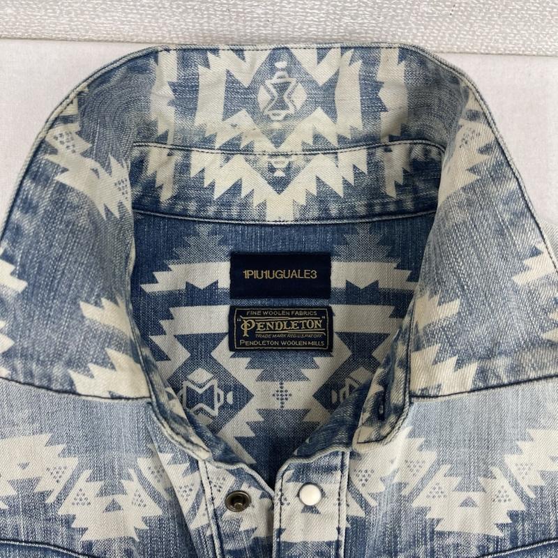 ウノピゥウノウグァーレトレ 1 piu 1 uguale 3 ジャケット、上着 ジャンパー、ブルゾン PENDLETON コラボ 日本製 デニム ウエスタン シャツ ジャケット 水色 / ライトブルー / メンズ USED 古着 中古 50162240