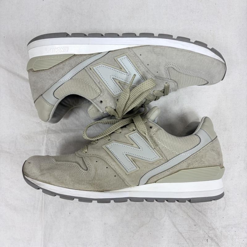 ニューバランス New Balance スニーカー スニーカー M996LRF USA製 スエード メッシュ ローカット スニーカー 27.0cm ロゴ、文字 ベージュ / ベージュ / beige X グレージュ / グレージュ / メンズ USED 古着 中古 50162244