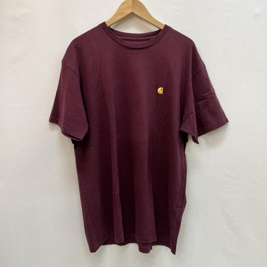 カーハート Carhartt Tシャツ 半袖 ワンポイントロゴ Tシャツ L えんじ / ワインレッド / dark red メンズ USED 古着 中古 50162250