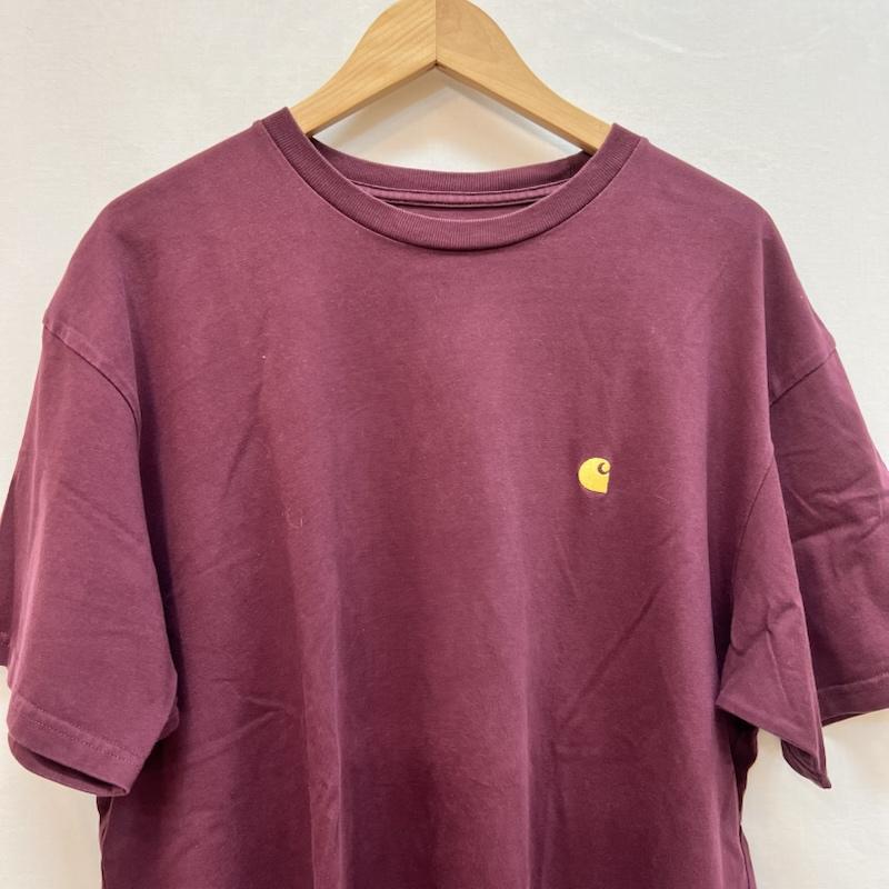 カーハート Carhartt Tシャツ 半袖 ワンポイントロゴ Tシャツ L えんじ / ワインレッド / dark red メンズ USED 古着 中古 50162250