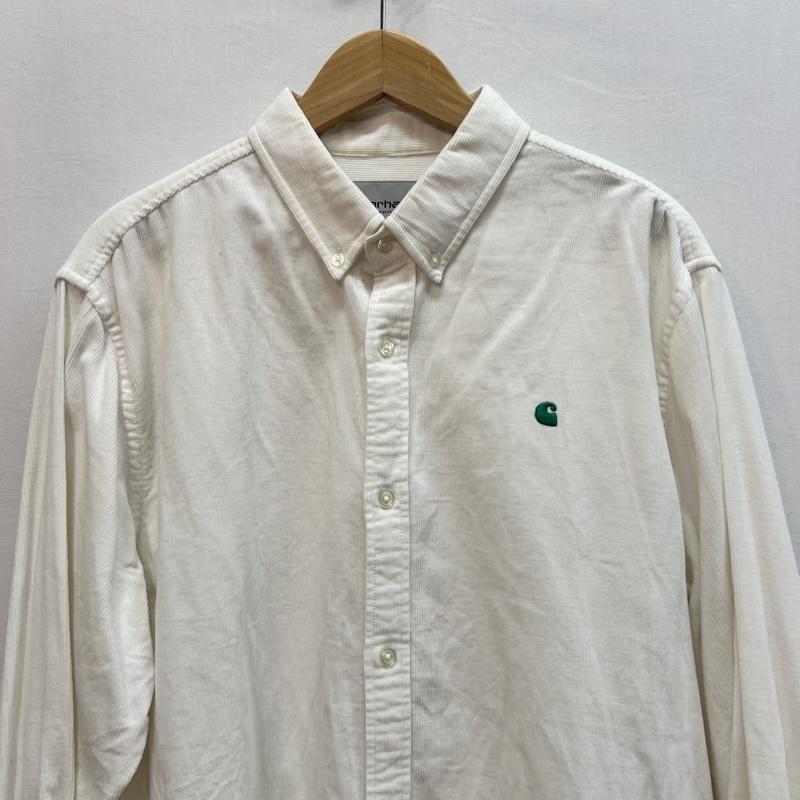カーハート Carhartt シャツ、ブラウス 長袖 ワンポイントロゴ コーディロイシャツ L 白 / ホワイト / white メンズ USED 古着 中古 50162254
