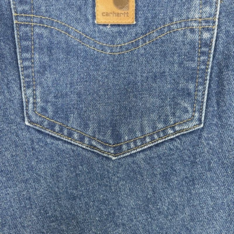 カーハート Carhartt パンツ デニム、ジーンズ デッドストック B18 DST Traditional Fit Jean ロゴパッチ 刺繍 ワイド デニム パンツ 36インチ インディゴ / インディゴ / Indigo メンズ USED 古着 中古 50162256