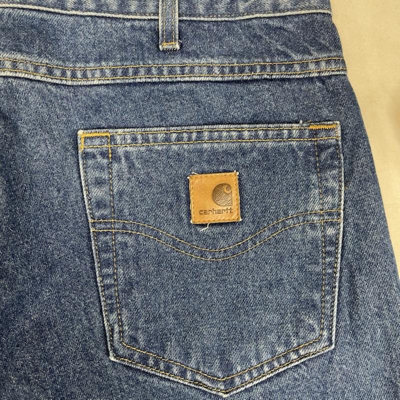 カーハート Carhartt パンツ デニム、ジーンズ デッドストック B18 DST Traditional Fit Jean ロゴパッチ 刺繍 ワイド デニム パンツ 36インチ インディゴ / インディゴ / Indigo メンズ USED 古着 中古 50162256