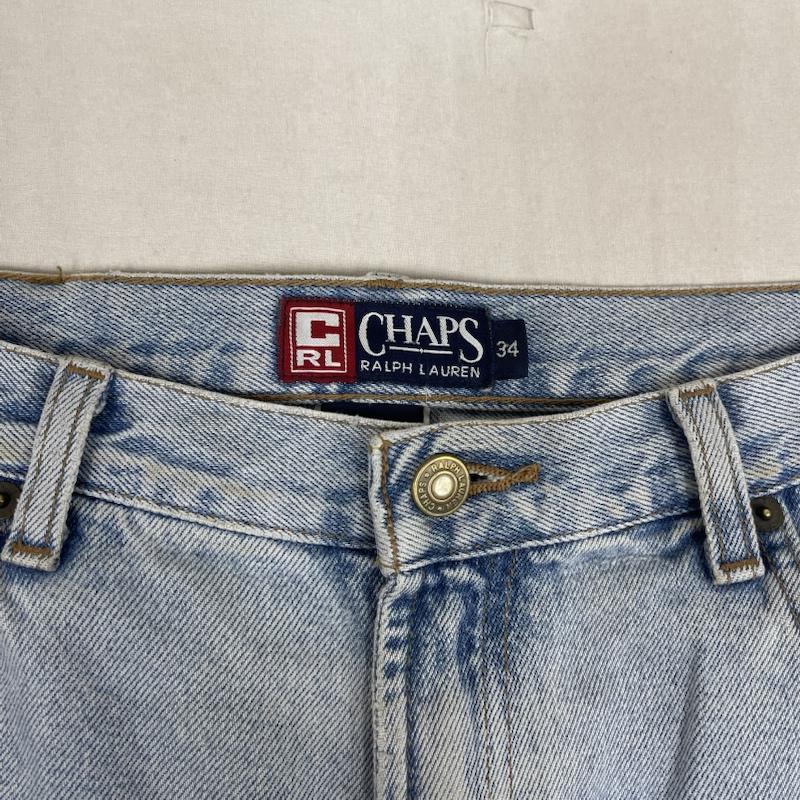 チャップス CHAPS パンツ ショートパンツ ヴィンテージ ロゴ パッチ 刺繍 デニム ショーツ ジョーツ 34インチ インディゴ / インディゴ / Indigo メンズ USED 古着 中古 50162259